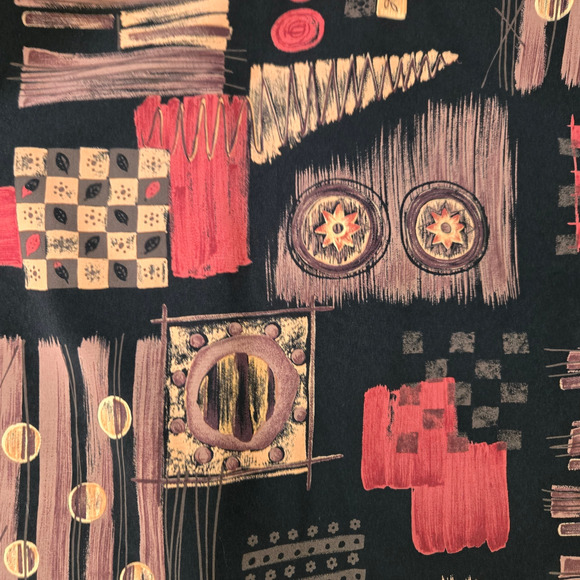 90s Vintage Black Tan Single Breasted Wearable Art Blazer Jacket Size Small - Picture 5 of 6